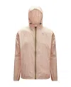 K-way Long-sleeved Hooded Coat In Nude