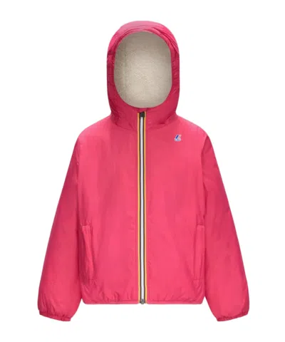 K-way Long-sleeved Hooded Cotton Jacket In Red