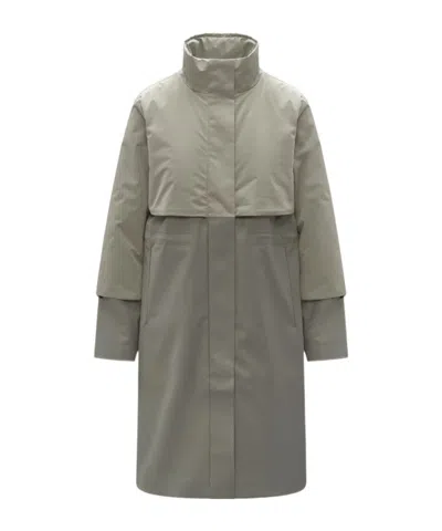 K-way Long-sleeved Trench Coat In Gray