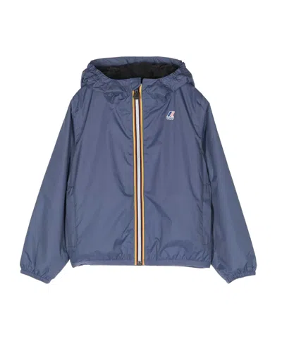K-way Long-sleeved Zipper Jacket In Blue