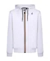 Shop K-way Logo-print Zip-up Hoodie In White