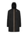 K-way Long Waterproof Jacket In Black