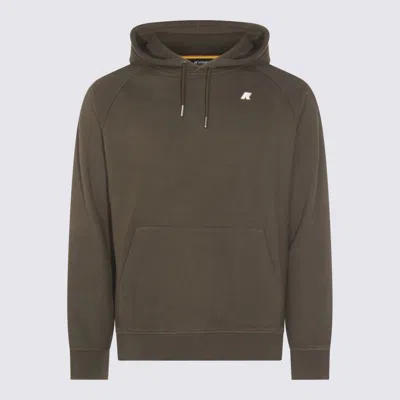 K-WAY K-WAY GREEN COTTON ALBAN HEAVY FLEECE SWEATSHIRT