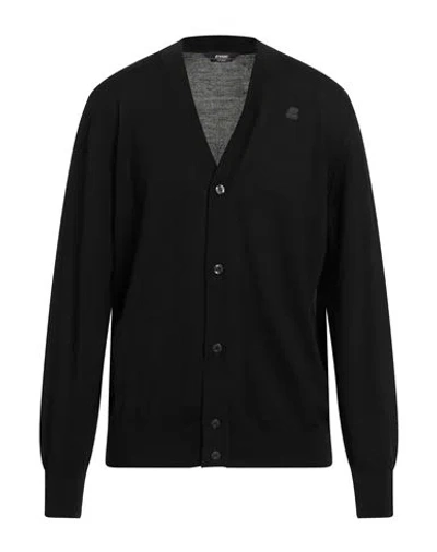 K-way Man Cardigan Black Size Xxl Virgin Wool