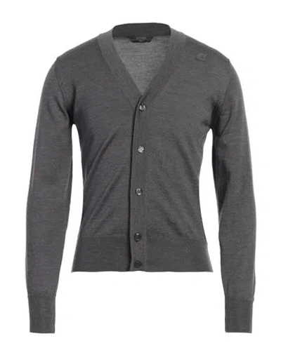 K-way Man Cardigan Lead Size S Virgin Wool In Grey