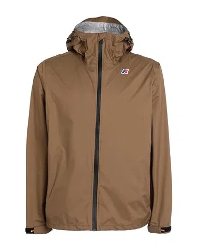 K-way Man Jacket Khaki Size Xxl Recycled Polyamide, Tpe - Thermoplastic Elastomer, Polyester In Beige