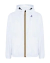 K-way Waterproof Baby Blue Jacket With Drawstring Hood In White