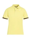 K-way Man Polo Shirt Light Grey Size M Cotton, Elastane In Yellow
