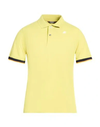 K-way Man Polo Shirt Light Grey Size M Cotton, Elastane In Yellow