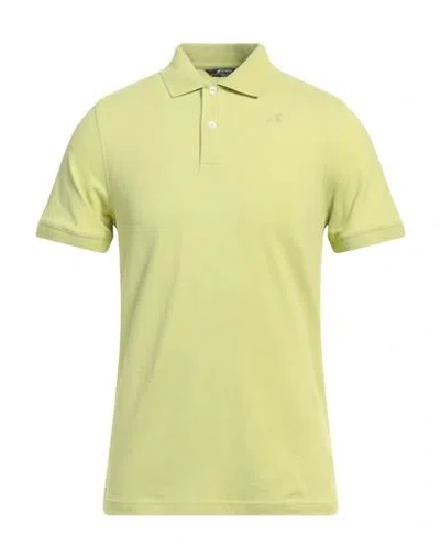 K-way Man Polo Shirt Lime Green Size M Cotton, Elastane In Green