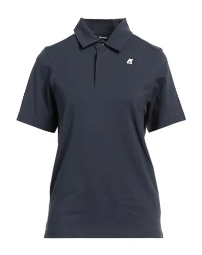 K-way Man Polo Shirt Midnight Blue Size S Cotton, Elastane In Blue