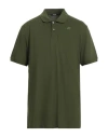 K-way Man Polo Shirt Military Green Size Xxl Cotton, Elastane