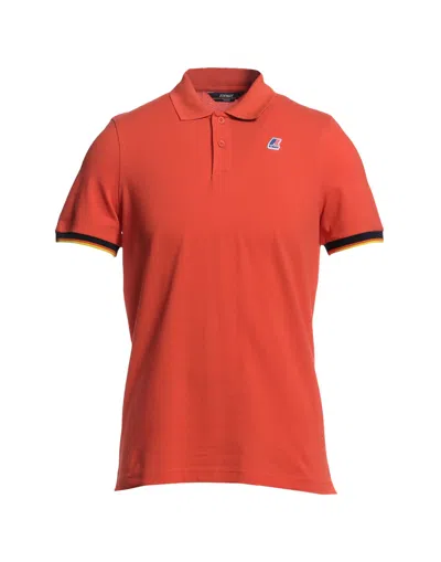 K-way Man Polo Shirt Orange Size S Cotton, Elastane