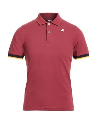 K-way Man Polo Shirt Rust Size S Cotton, Elastane In Red