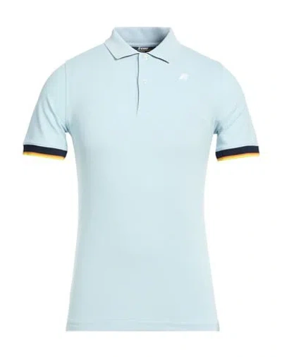 K-way Man Polo Shirt Sky Blue Size S Cotton, Elastane