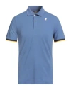 K-way Man Polo Shirt Slate Blue Size M Cotton, Elastane