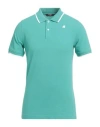 K-way Man Polo Shirt Turquoise Size M Cotton, Elastane In Green