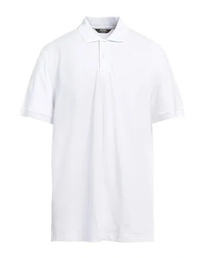 K-way Man Polo Shirt White Size Xxl Cotton, Elastane