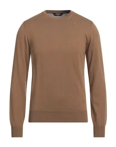 K-way Man Sweater Camel Size M Cotton In Beige