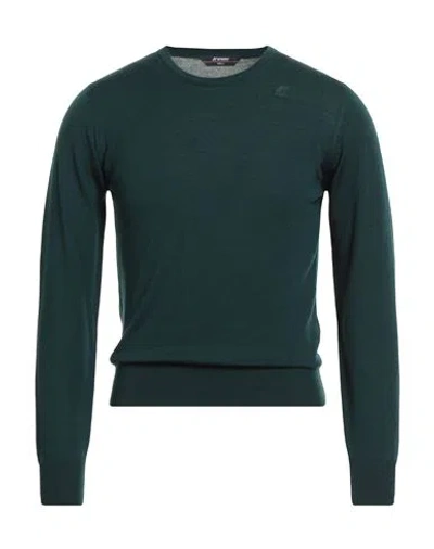 K-way Man Sweater Dark Green Size S Virgin Wool