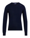 K-way Man Sweater Midnight Blue Size S Virgin Wool In Blue