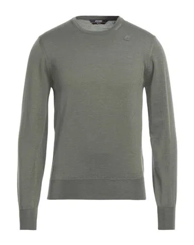 K-way Man Sweater Military Green Size Xxl Virgin Wool