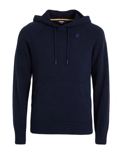 K-WAY K-WAY MAN SWEATER NAVY SIZE L WOOL, POLYAMIDE