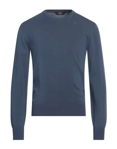 K-way Man Sweater Slate Blue Size M Cotton