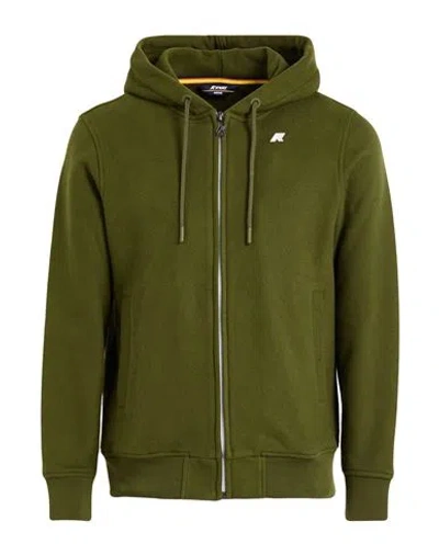 K-way Man Sweatshirt Military Green Size Xl Cotton, Polyamide