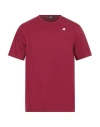K-way Man T-shirt Burgundy Size Xxl Cotton, Elastane In Multi