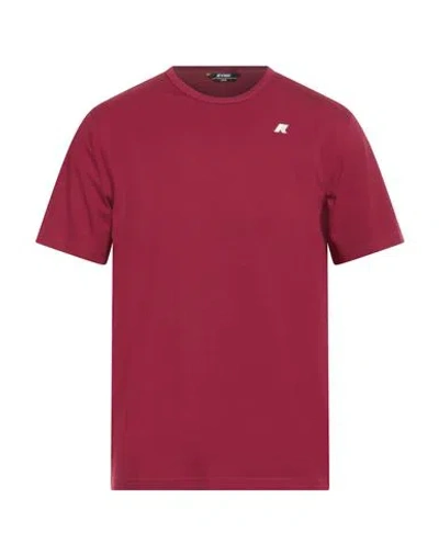 K-way Man T-shirt Burgundy Size Xxl Cotton, Elastane In Multi