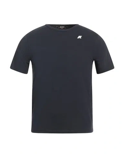 K-way Man T-shirt Midnight Blue Size Xl Cotton, Elastane In Blue