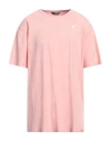 K-way Man T-shirt Pink Size 3xl Cotton, Elastane In Pink