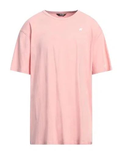 K-way Man T-shirt Pink Size 3xl Cotton, Elastane