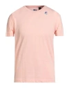 K-way Man T-shirt Salmon Pink Size L Cotton