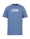 K-way Man T-shirt Slate Blue Size L Cotton In Blue