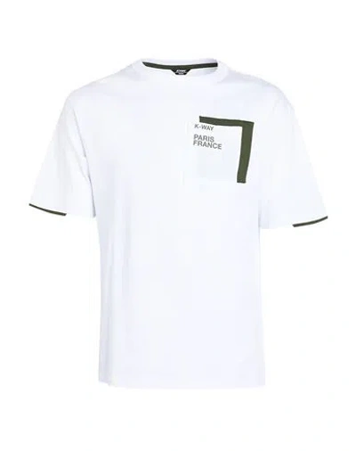 K-way Man T-shirt White Size Xxl Cotton