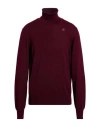 K-way Man Turtleneck Burgundy Size Xl Virgin Wool In Red