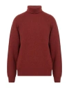 K-way Man Turtleneck Rust Size Xl Wool In Brown