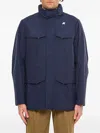 K-way Four Pocket High Collar Jacket In Blue