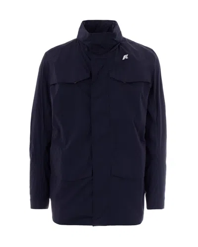K-WAY MANUEL STRETCH NYLON JACKET IN BLUE DEPTH
