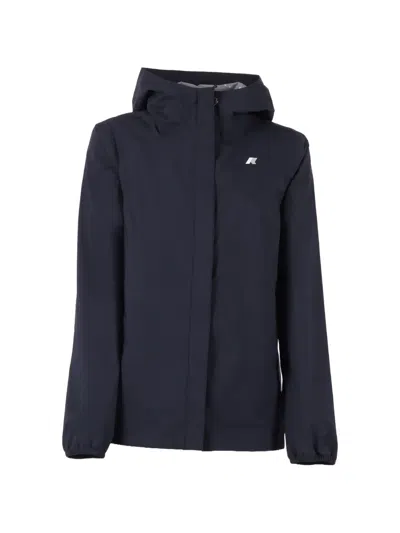 K-way Marguerite Hooded Stretch Jacket In Blue