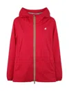 K-way Hooded Long-sleeved Casual Jacket In Red