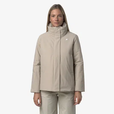 K-WAY K-WAY MARLETTA ST WARM JACKET CORTO CALDA BEIGE GRIGIA WITH ADJUSTABLE APERTURE K7125KW XP2