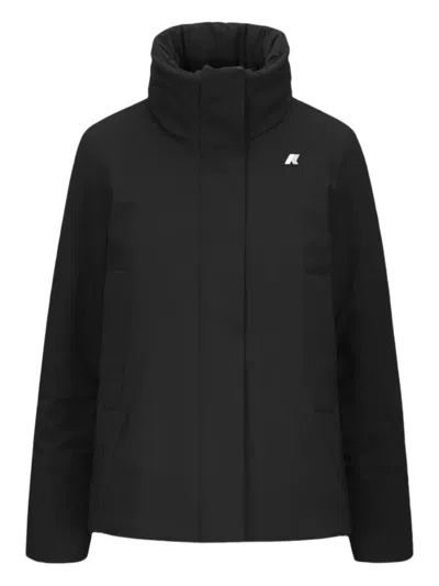 K-way Marlette Funnel-neck Coat In Black