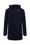 K-way Thomas Long Jacket In Blue Depth/blue Dept