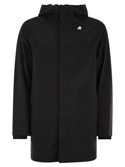 K-way Hooded Jacket With Double-slider Zipper And Minimalist Design In Black
