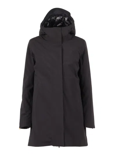 K-way K Way Mathiel Bonded Hooded Jacket In Black