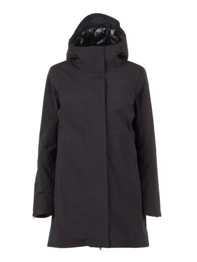 K-way K Way Mathiel Bonded Hooded Jacket In Black