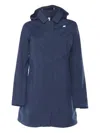 K-way Mathy Bonded Hooded Coat In Blue